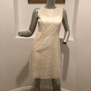 Elie Tahari Isla White Eyelet White Dress Size 4 BNWT